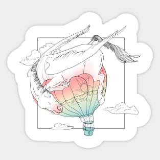 Pegasus on an airballoon Sticker
